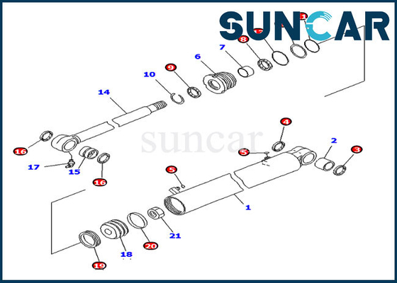 کیت سرویس سیلندر چرخشی Boom Resistance 707-98-23180 مناسب برای PC30MR-3 PC30MR-2 Komatsu
