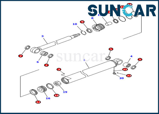 PC35MR-3 PC30MR-3 KOMATSU 707-98-23870 7079823870 کیت مهر و موم بازو سیلندر هیدرولیک