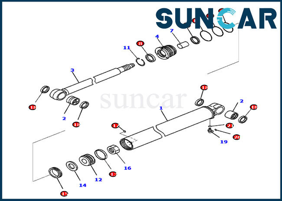 کیت سرویس بازو 707-98-23970 PC35MR-3 PC35MR-5 کیت آب بندی سیلندر بیل مکانیکی کوماتسو