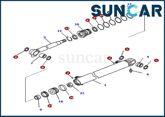 PC35MR-5 PC35MR-3 707-98-26070 کیت تعمیر سیل سیلندر بوم کیت آب بندی کوماتسو