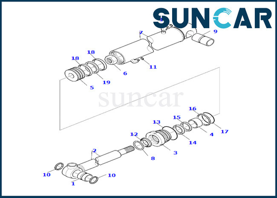کیت مهر و موم سیلندر سطل کوماتسو 7079926530 707-99-26530 برای PC390LL-10 WB142-5 WB146-5