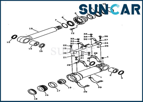 کیت مهر و موم سیلندر کمپرسی پایین برای بیل مکانیکی مدل 208-63-94100 PC400LC-3 PC400-3 کوماتسو