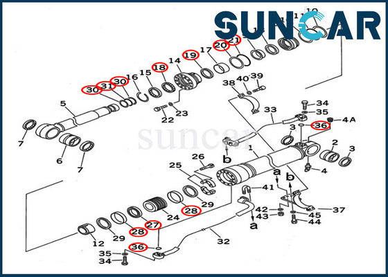 کیت سرویس سیلندر تعویض بوم 707-99-67125 7079967125 PC400-5D PC400-6C کیت مهر و موم کوماتسو