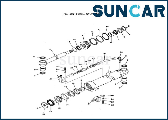 20T-63-56101 20T6356101 کیت آب بندی سیلندر بوم کیت سرویس سیلندر بوم کوماتسو برای PC40-1