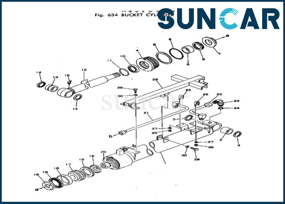 کیت تعمیر سیلندر سطلی 20T6376105 20T-63-76105 کیت مهر و موم سیلندر سطلی برای PC40-1 PC40-2 کوماتسو
