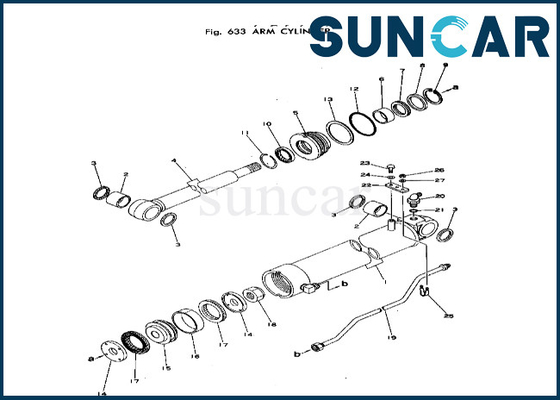 کیت آب بندی سیلندر بازویی 20T-63-66103 20T6366103 کوماتسو فیتز PC40-1 PC40-2 کیت تعمیر سیلندر بازویی