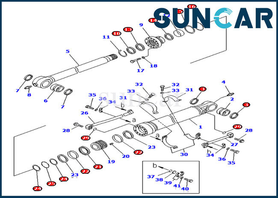 کیت تعمیر سطل بیل مکانیکی 707-99-67310 PC400-6 PC450-6 کیت سیلندر کوماتسو 7079967310