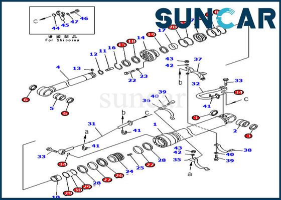707-99-68565 کیت مهر و موم تعمیر بازو سیلندر هیدرولیک مناسب برای Offset Boom PC400LC-7 PC400-7 Komatsu