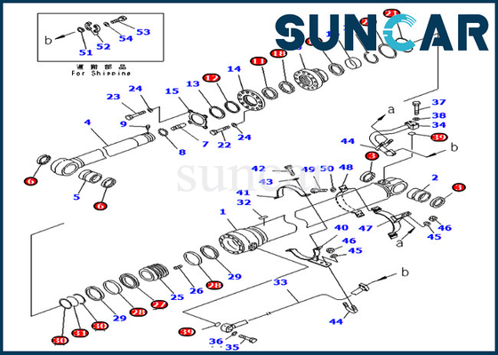 کیت سرویس سیلندر بازو 707-99-76140 کیت آب بندی سطل 7079976140 مناسب مدل Komatsu PC400LC-7 PC400-7