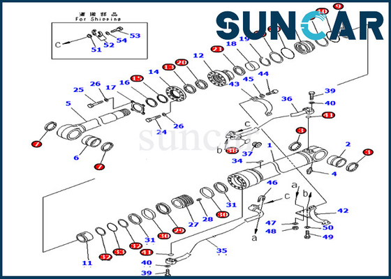 کیت سرویس سیلندر بوم 707-99-65200 7079965200 برای مدل های کوماتسو PC400-7 PC400LC-7 کیت آب بندی
