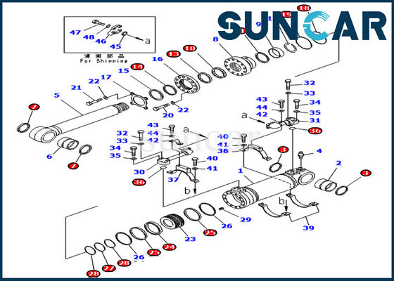 سیلندر هیدرولیک کیت آب بندی پایینی 707-99-47820 برای لودر PC400-7 PC400LC-7 تجهیزات کوماتسو