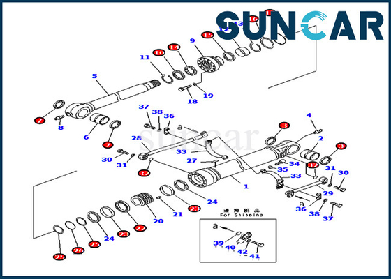 کیت سرویس سطل 707-99-66260 مناسب برای PC400-7 PC400LC-7 سیلندر کوماتسو کیت مهر و موم روغن هیدرولیک