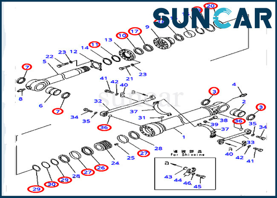 PC400-7 PC400LC-7 Komatsu 707-99-72290 7079972290 کیت آب بند تعمیر بیل مکانیکی سیلندر هیدرولیک سطل