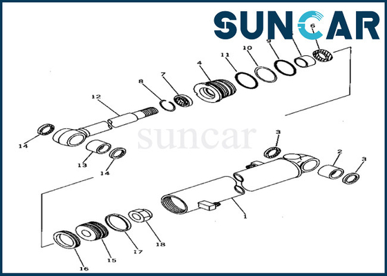 کیت مهر و موم سیلندر بازو 20T-63-02070 20T6302070 Komatsu For PC40-6 کیت آب بندی سیلندر بازو