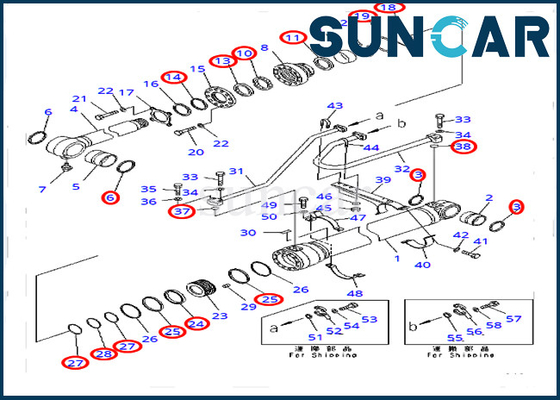 707-99-50720 7079950720 کیت سرویس سطل سیلندر برای تجهیزات سنگین کوماتسو PC400-7 PC400LC-7