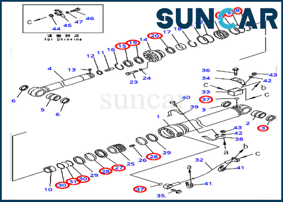 707-99-69710 7079969710 کیت مهر و موم برای PC400-7 PC400LC-7 PC450-7 بازوی سیلندر کوماتسو نسخه خارجی