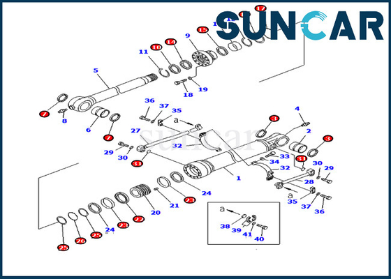 کیت سرویس سیلندر سطل 707-99-72240 PC400-7 PC450LC-7 PC400LC-7 بیل مکانیکی کیت آب بندی کوماتسو