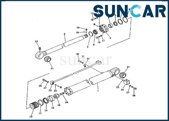 کیت سیل سیلندر بازو 208-63-66100 2086366100 Komatsu For PC400-1 PC400LC-1 Arm Cylinder Repair Kit