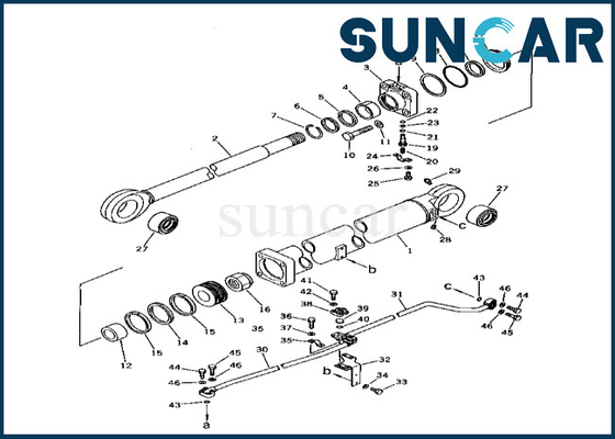 کیت آب بندی سیلندر بوم 2086355300 208-63-55300 کوماتسو برای PC400-1 PC400LC-1 کیت آب بندی سیلندر بوم