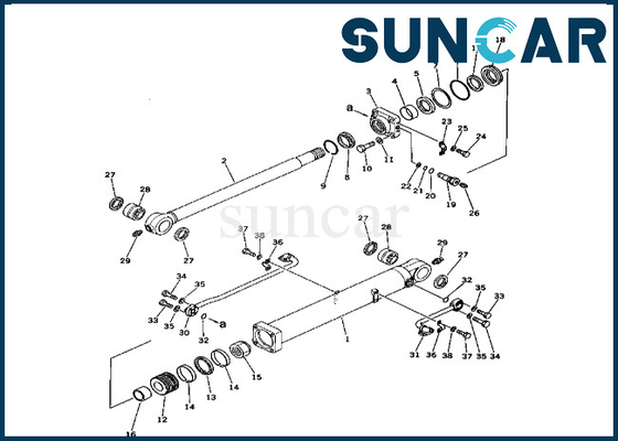 208-63-76100 2086376100 کیت مهر و موم سیلندر سطلی کوماتسو فیتس PC400-1 PC400LC-1 کیت تعمیر سطل سیل سیلندر