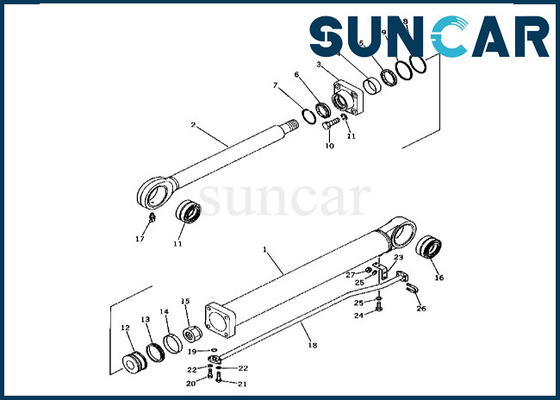 کوماتسو با کیفیت بالا 208-63-75300 2086375300 کیت مهر و موم سیلندر سطلی برای PC400-1 PC400LC-1