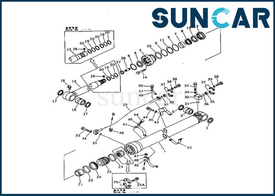 کیت سرویس سیلندر بازوی کوماتسو 208-63-62100 2086362100 کیت مهر و موم سیلندر بازویی برای PC400-3 PC400LC-3