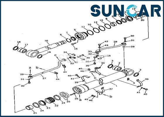 کیت تعمیر سیل سیلندر بوم 208-63-54101 2086354101 کیت سیل سیلندر بوم Komatsu Fits PC400-3 PC400LC-3