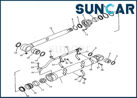208-63-74100 2086374100 کیت مهر و موم سیلندر سطلی کوماتسو فیتس PC400-3 PC400LC-3 کیت تعمیر سیلندر سطلی