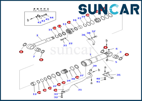 707-99-72061 7079972061 کیت مهر و موم سیلندر بوم برای PC490-10 PC490LC-10 کیت آب بندی سیلندر بوم کوماتسو