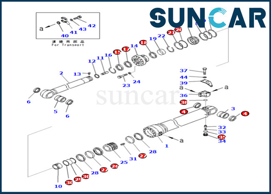 707-99-69590 7079969590 کیت سیل سیلندر بازویی برای PC490LC-10 PC490-10 کیت تعمیر سیلندر بازوی کوماتسو