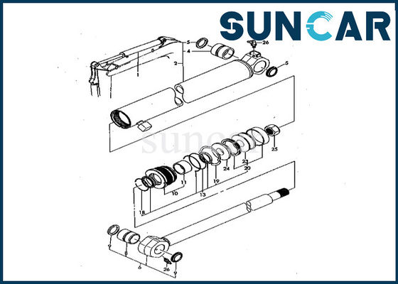 کیت مهر و موم سیلندر بازو Komatsu YM172151-72020 YM17215172020 برای کیت آب بندی سیلندر بازوی PC50FR-1