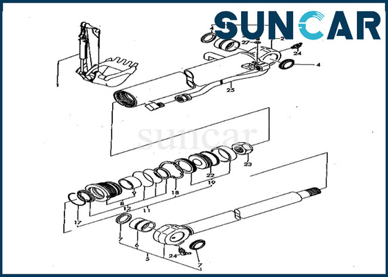 کیت آب بندی سیلندر سطل YM172157-99420 کیت سرویس سیلندر سطل YM17215799420 کیت سرویس کوماتسو برای PC50FR-1