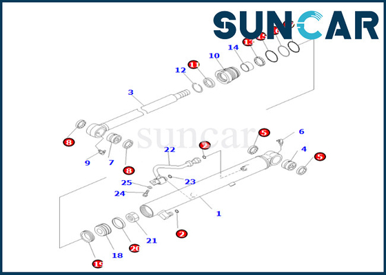 707-98-26200 7079826200 مناسب PC55MR-3 کوماتسو سطل سیلندر کیت مهر و موم سطل کیت آب بندی سیلندر