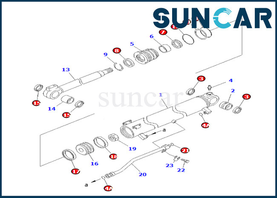 707-98-30710 7079830710 کیت سیل سیلندر بوم برای PC58UU-3 کیت تعمیر سیل سیلندر بوم کوماتسو