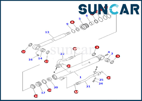 707-98-25960 7079825960 کیت آب بندی سیلندر سطلی برای کیت آب بندی سطل سیلندر PC58UU-3 کوماتسو
