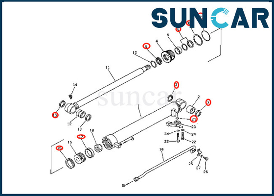 201-63-36700 2016336700 کیت آب بندی سیلندر بازویی برای PC60-2 PW60-1 کیت آب بندی سیلندر بازوی کوماتسو