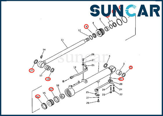 201-63-46700 201-63-46700 کیت سیل سیلندر بوم برای PC60-2 کیت تعمیر سیلندر بوم کوماتسو