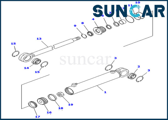 کیت آب بندی 707-99-26940 7079926940 کیت تعمیر سیل سیلندر لوپر لوله برای KOMATSU PC400LC-6Z