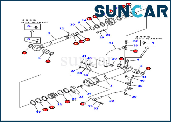 کیت مهر و موم سیلندر بازویی 707-99-68530 برای کیت تعمیر بیل مکانیکی PC400ST-6 PC400ST-6LC کوماتسو