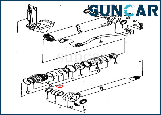 کیت مهر و موم سیلندر سطلی YM172164-72360 YM17216472360 مناسب برای کیت آب بندی مدل PC40FR-1 کوماتسو
