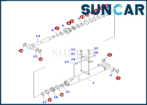 707-99-36660 7079936660 کیت مهر و موم سیلندر بوم کوماتسو برای کیت سرویس سیلندر بوم PC60-7
