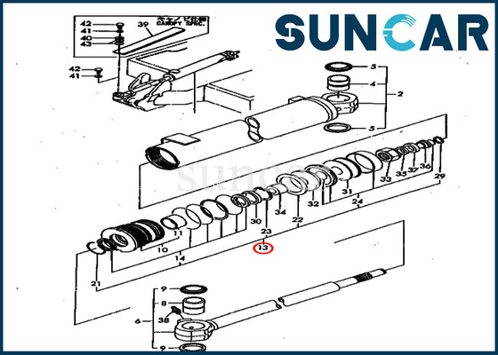 کیت سرویس تعویض سیلندر چرخشی PC40FR-1 مدل های Komatsu YM172151-72080