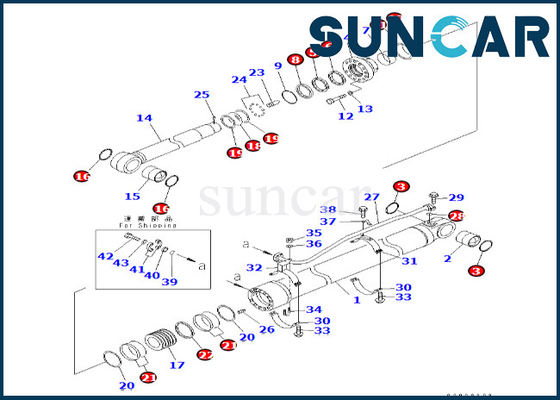 707-99-77160 7079977160 کیت مهر و موم استوانه بازویی Komatsu For PC600LC-6A PC600-8 کیت سرویس سیلندر بازویی