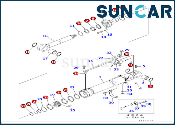 707-99-69700 7079969700 کیت مهر و موم سیلندر بوم برای PC600LC-6A PC600-8 PC600-7 کوماتسو
