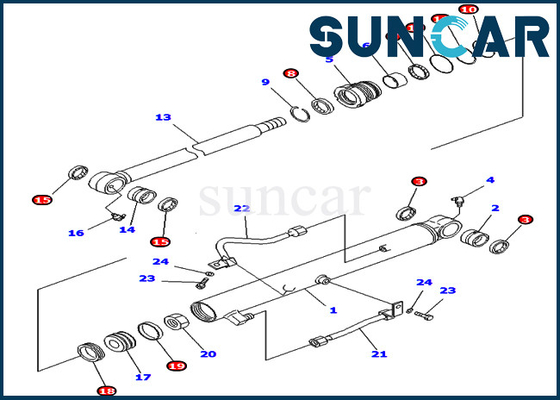 707-98-25910 7079825910 کیت تعمیر سطل سیل سیلندر هیدرولیک برای کوماتسو PC40MR-1 PC45MR-1