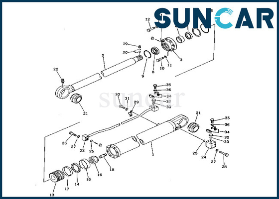 کیت تعمیر سیل سیلندر بازو 208-63-66300 2086366300 کیت سیل سیلندر بازویی Komatsu For PC400-1 PC400LC-1