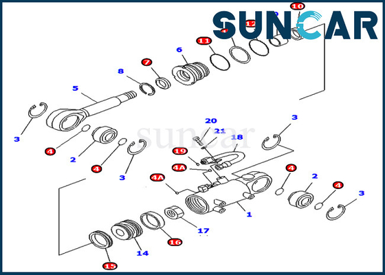 707-98-32550 7079832550 کیت مهر و موم تعمیر سیلندر تیغه برای تجهیزات سنگین کوماتسو PC40MR-2 PC50MR-2