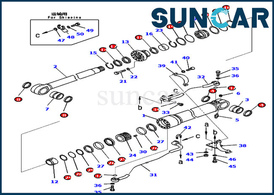 کیت سیلندر تعویضی 707-99-67481 7079967481 کیت مهر و موم بوم متناسب با Komatsu PC450-8 PC460LC-8 PC430-8