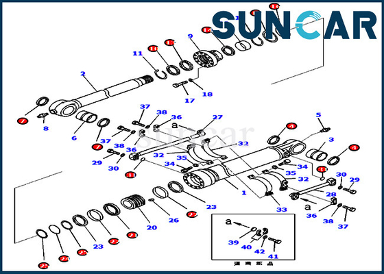 کیت مهر و موم تعمیر سیلندر بازو 707-99-67470 7079967470 برای KOMATSU PC450-8 PC460LC-8 PC430-8
