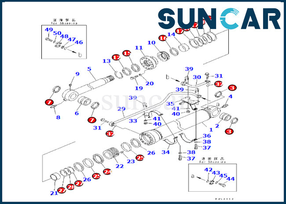 707-99-68690 7079968690 کیت مهر و موم سیلندر سطلی متناسب با کیت تعمیر سیلندر سطل PC600LC-6A کوماتسو